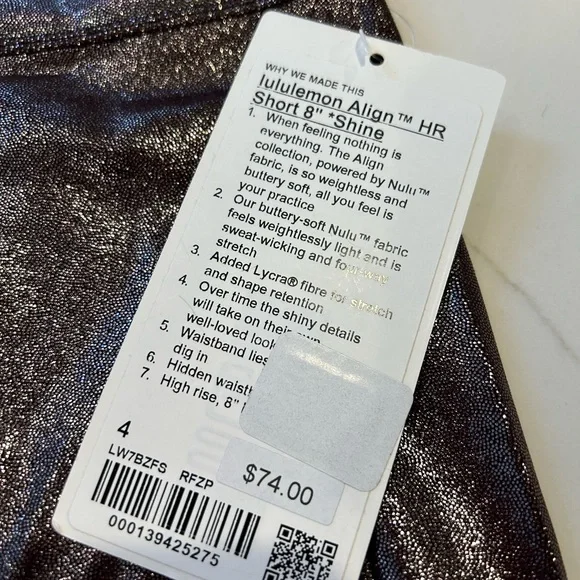 Lululemon Align short *shine size 4 - Picture 2 of 4